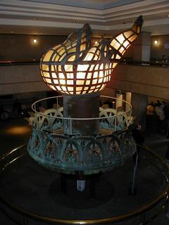 Old flame of the Statue of Liberty before renovation<br>Location: <a href="https://www.google.com/maps/search/?api=1&query=40.6892,-74.04448" target="_new">Liberty Island</a>